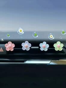 4 miếng trang trí cửa gió điều hòa ô tô bằng hoa trong suốt nhiều màu sắc trang trí cửa gió điều hòa ô tô - Một cỡ - Xem 2