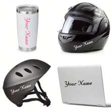 1 Piece Custom Text Detachable Detachable Decal For Car Window Trim, Personalized Name Vinyl Motorcycle Sticker Cup Helmet Decal, Auto Accessories