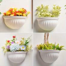 1pc Wall-Mounted Mini Planter Pot, Indoor/Outdoor Succulent, Cactus Plastic Floating Hanging Planter, Suitable For Living Room, Porch, Railing, Garden, Balcony, Terrace, Desktop