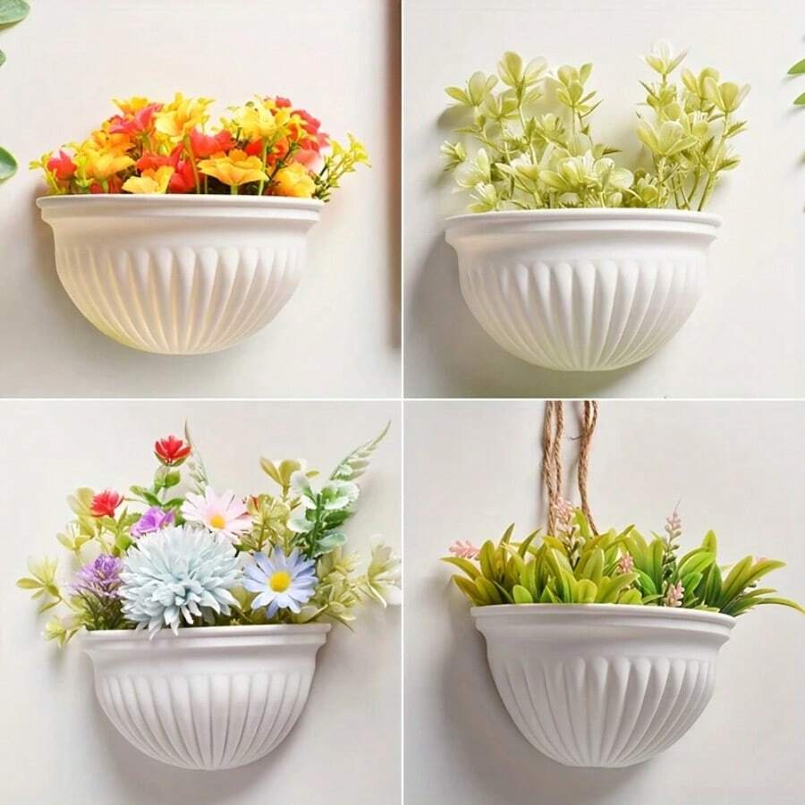 1pc Wall-Mounted Mini Planter Pot, Indoor/Outdoor Succulent, Cactus Plastic Floating Hanging Planter, Suitable For Living Room, Porch, Railing, Garden, Balcony, Terrace, Desktop