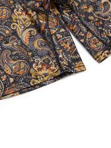 Men's Fashion Paisley Print Boxer Briefs - Navy Blue - View 4