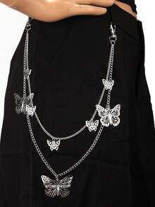 1 件多层星星装饰腰链，时尚吊坠链，朋克腰带链，适合裤子、短裤、裙子和牛仔裤 - 彩色 - 查看 4