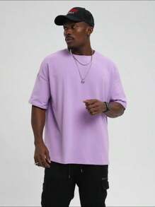 Camiseta Lisa Lilás Masculina Várias Cores Básica Lançamento 100% Algodão