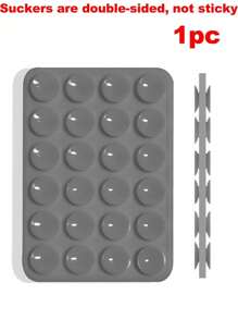1 pieza/2 piezas Soporte para teléfono con ventosa de silicona doble cara, forma cuadrada, 14 opciones de color, soporte móvil, portátil y móvil