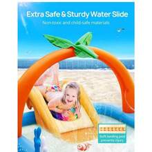 Piscina inflable infantil EVAJOY EJ-HF022 con tobogán y rociador para diversión infinita en verano - Por defecto - Ver 5