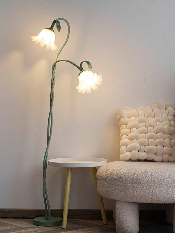 Tiworld 1pc Rustic Style DIY Lamp (2-Head/3-Head Optional, Default With Low-Voltage E26/E27 Bulb), Green Color, Dimmable 3-Color Lighting, Foot Switch, Suitable For Dining Room, Living Room, Bedroom, Study