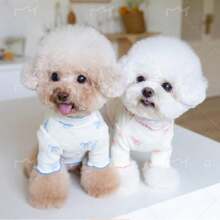 1 pieza Vestido de Body completo con estampado para mascota perro/gato con moño rosa, para Teddy, Poodle, Chihuahua, Vestimenta cómoda y transpirable para uso casual en interiores/exteriores para primavera/otoño