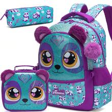 Mochila com estampa de animais, mochila escolar para meninos e meninas, mochila fofa para meninas, conjunto de mochilas infantis, mochila de viagem, adequada para alunos da pré-escola, jardim de infância e ensino fundamental, pode ser usada para guardar material escolar. - Mochila escolar para meninas animais - Ver 14