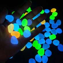 100pcs Luminous Pebbles For Aquarium Scenery Design, Resin Made Artificial Light-Reflecting Stones With Wholesale Price