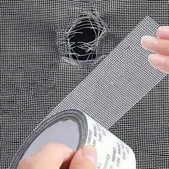 1 卷 5 厘米 X 200 厘米 新型强力粘性屏幕修复胶带，屏幕修复套件窗户屏幕修复胶带，玻璃纤维屏幕胶带网格修复适用于网格门窗