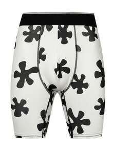 Men's Fashionable Floral Print Boxer Briefs - White - View 1
