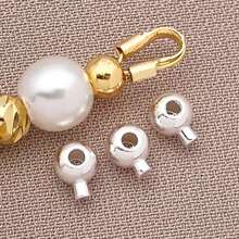 10/20/30 件压接珠 18K 镀金圆柱隔珠塞珠金属珠塞压接饰物适用于手链项链末端配件 2 种款式孔 0.8 毫米