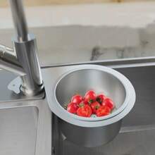 1pc Stainless Steel Swan Shaped Sink Strainer, Kitchen Hanging Drain Rack With Dry Wet Separation, Garbage Filter Basket