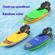 Random Color Wind-Up Boat Toys - Interesting Bath Floating And Pool Toys For Children, Swimming Pool Clock Boat, Summer Outdoor Game Gift For Boys And Girls