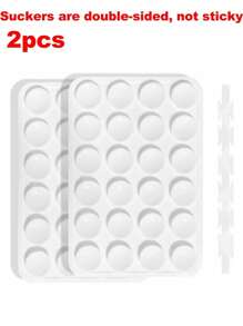 1 pieza/2 piezas Soporte para teléfono con ventosa de silicona doble cara, forma cuadrada, 14 opciones de color, soporte móvil, portátil y móvil