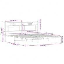 vidaXL Giroletto senza Materasso Rovere Fumo 160x200 cm in Truciolato