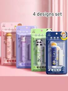 Cartoon Eraser Refill Set Propelling Type Refillable Less Dust Cleaning Correcting Tools Office School Back To School