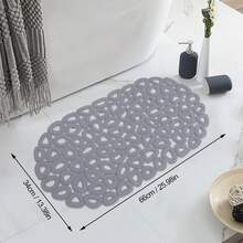 1pc PVC Hollow Letter Ellipse Water Droplets Bath Anti-Slip Mat, Bathroom Shower Room Bathtub Anti-Slip Pad, Shower Room Foot Mat, Toilet Home Shower Pad Home Bathroom Decor Fall Decor Back To School - Multicolor - View 11