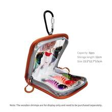 1pc Wooden Shrimp & Squid Shaped Fishing Lure Storage Case, Light Blue PVC Fishing Accessory Box - Baby Blue - View 6