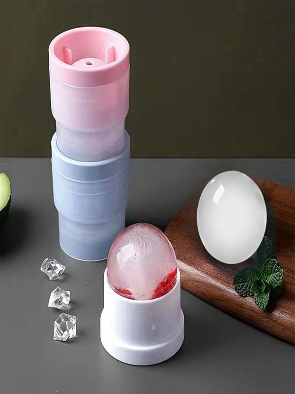 Set di 3 stampi per palline di ghiaccio tonde e impilabili, stampo per ghiaccio da whisky, stampo per palline di ghiaccio tonde, stampo per grandi palline di ghiaccio con coperchio, facile da smontare, oggetto rinfrescante per l'estate, adatto per cocktail, bevande, tè, caffè, whisky