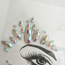 1pc Self-Adhesive 3D Face Rhinestones (1Glow In The Dark) Make-Up Festival Face Jewels, Stick On Diamonds For Hair, Suitable For Dance Party, EDM Festival, Birthday Party Makeup, Face, Hair, Eyes, Nails - Multicolor - View 6