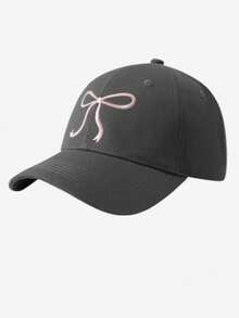 1pc Kpop Y2K Style Blokeffe-Blokecore+Coqette Bowknot Embroidered Baseball Cap Adjustable Dad Hats Cute Sweet Style Versatile Sunshade Peaked Hat Distressed Denim Sports Baseball Cap, Vintage Letter Embroidery Sun Protection Outdoor Fashion Dad Hat Trucker Cap For Women Girls - Multicolor - View 2