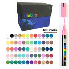 1pc Acrylic Marker Pen, 120/100/80/60/48/36/24/12 Colors, Valve Tip, Waterproof Layerable Colored Pens, Fade-Resistant, Non-Bleeding, Suitable For Sketching, Art Students, DIY Drawing And Coloring Back To School