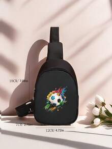 Custom Mini Chest Bag, Can Print Personalized Name Or Holiday Greetings. Create Your Own Exclusive Bag, Back To School Backpack, Crossbody Bag, Suitable For Daily School, Travel, Vacation And Other Occasions. Multi-Functional, Decorative, Letter Pattern, Fashionable, Soft, Modern, Colorful, Cute, Adorable, Casual, Customized, Personalized - Multicolor - View 3