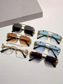 1 pieza Gafas rectangulares personalizadas para mujeres, minimalistas y prácticas de múltiples funciones