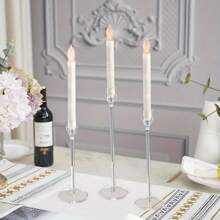 3/6/18/24pcs Acrylic Candle Holders Centerpieces, Wedding Decor, Restaurant, Halloween, Christmas Candlestick Set