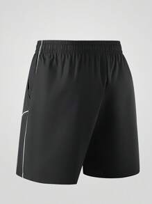 Men's Solid Color Fashion Sports Shorts, For Running, Lightweight Quick Dry Breathable Beach Shorts, Stylish & Comfortable, With Drawstring, Suitable For Beach, Gym, Training, Outdoor Activities, And Casual Daily Wear