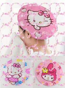 Sanrio Sanrio Hello Kitty Waterproof Shower Cap For Women, Soft & Comfortable Bath Hat With Brim, Suitable For Kitchen, Hair Care And Oil Fume Protection Back To School