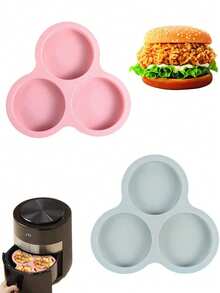1 件，硅胶空气炸锅烤盘，不粘松饼盘，可重复使用的空气炸锅鸡蛋模具，肥皂模具，圆形夹心饼盘，非常适合汉堡包、蛋挞、烘焙工具、厨房小工具、厨房配件、家庭厨房用品 - 彩色 - 查看 13