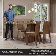 Madesa Marilyn Dining Set With Table And 4 Chairs In Brown And White - Brown and Beige - View 5