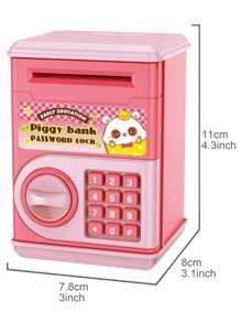 Jucărie pentru cadou pentru ziua de naștere pentru copii de grădiniță, dulap de economisire a parolei-depunere realistă și retragere cutie de bani pentru ATM pentru copii, pușculiță inteligentă pentru parole de desene animate, cutie de depozitare a parolelor de monede creative,