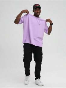 Camiseta Lisa Lilás Masculina Várias Cores Básica Lançamento 100% Algodão