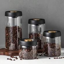 Contenitori per la conservazione, contenitori in vetro a tenuta d'aria con coperchio ermetico per la conservazione a prova di umidità di chicchi di caffè, polvere di caffè, tè sfuso, noci e cereali, organizer e conservazione da cucina, utensili da cucina