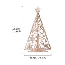 1pc, 6.65*11.14 Inch Creative Wooden Christmas Tree Shaped Desktop Decor, Minimalist Wooden Christmas Tree Home Decoration Accessory, Multiple Designs Available, Suitable For Theme Parties, Restaurants, Celebrations, Store Displays, And Personal Gifts