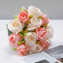 12 Artificial Rose Hand-Held Flowers, Multi-Color Simulated Silk Roses, Used For Parties, Home Proposals, Weddings, Brides, Wedding Decorations
