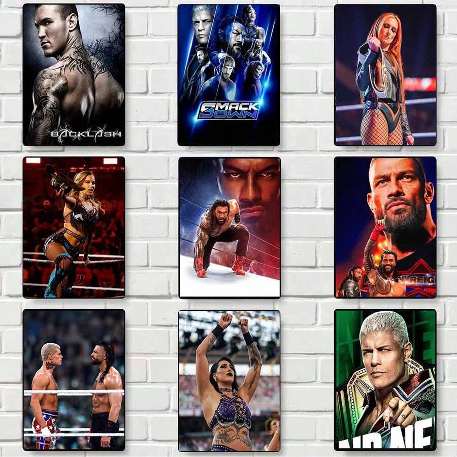 1 件无框墙面艺术海报，流行职业摔跤，Lomon Lens、Cody Rhodes、J-John Cool C-Cena 高清精美海报，DIY 房间酒吧咖啡馆。可选配相框