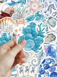 50pcs Coastal Girl Stickers, Creative Minimalist Romantic Beach Decor, Suitable As Back To School And Graduation Gifts, Can Be Used To Decorate Planners, Phone Cases, Notebooks, Tablets, Skateboards, Guitars, Luggage, Packaging Boxes, Helmets, Envelopes, Shelves, DIY