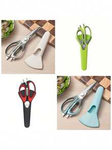 7 In 1 Multi-Function Kitchen Scissors With Magnetic Holder, Stainless Steel Sharp Blade For Cutting Food, Meat, Fish – Bone Scissors Powerful Tool Scissors Refrigerator Scissors Outdoor Scissors Easy To Use Kitchen Tools - Comfort Grip, Detachable, Easy To Clean, Sharp, Portable