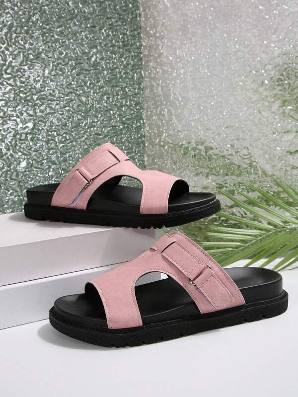 New Summer Women Flat Sandals In Brown, Pink, Navy Blue, Grey Colors With Fashionable Rivet Decor Slip-On Comfortable Flat Ladies Beach Slippers Casual Versatile
