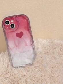 Farbverlauf Herz Swoosh cremefarbene Handyhülle kompatibel mit iPhone 16/15/14/13, Pro Max X XR, S25/S24/S23, Xiao Mi 14T/13T/12T, Redmi Note 13/12, wasserdicht, stoßfest, kratzfest, sturzsicher