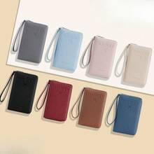 Cartera portapassaporte con bloqueo RFID, cierre con cremallera, correa de muñeca, organizador multifuncional de documentos de viaje, protección de viaje conveniente, elegante estuche para pasaporte | Textura, estuche para pasaporte, accesorios de viaje, artículos esenciales de viaje, bolsa de viaje de vacaciones - Multicolor - Ver 8