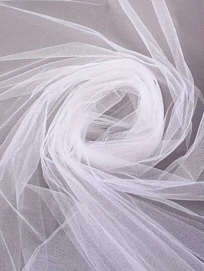 1pc White Tulle Fabric, 100% Polyester Sheer Tulle, Suitable For Party Decoration, Ballet Skirt, Table Skirt, Crafts, DIY Ribbon