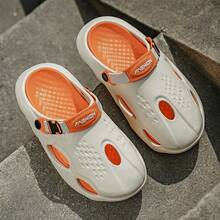 Men's Anti-Slip Beach Sandals, Outdoor Thick Bottom Clogs, Bubble Slippers With Toe Cover, Slip-On Slouchy Shoes For Students - Rice Orange - View 8