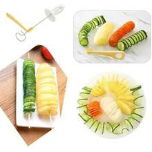 Bộ dụng cụ cắt khoai tây xoắn ốc thủ công 6 món, bao gồm một dụng cụ cắt khoai tây xoắn ốc, một dụng cụ cắt khoai tây lốc xoáy, một dụng cụ cắt khoai tây xoắn và một dụng cụ để làm những lát khoai tây chiên trang trí. Màu sắc được chọn ngẫu nhiên - Nhiều màu - Xem 11