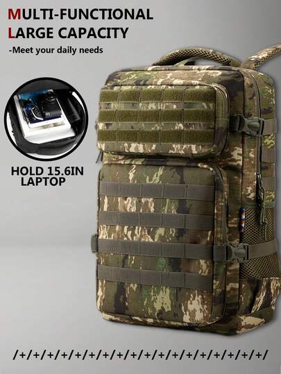 15.6 Inch Laptop Capacity Outdoor Multi-Pocket Nylon Backpack, Lightweight Convenient Bookbag, Large Volume Travel Bag, Versatile Daypack Suitable For Students, Nurses, Teachers, Business, Travel, Commuting, Shopping, Office, Dating, Hiking, Training, Work And More, Also An Ideal Gift For Birthday, Holiday