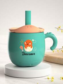 Caneca de Leite Infantil Personalizada com Escala, Caneca de Leite Antigotas de Aço Inoxidável para Bebês, Caneca de Beber Reta, Caneca com Canudo - Multicolorido - Visão 10